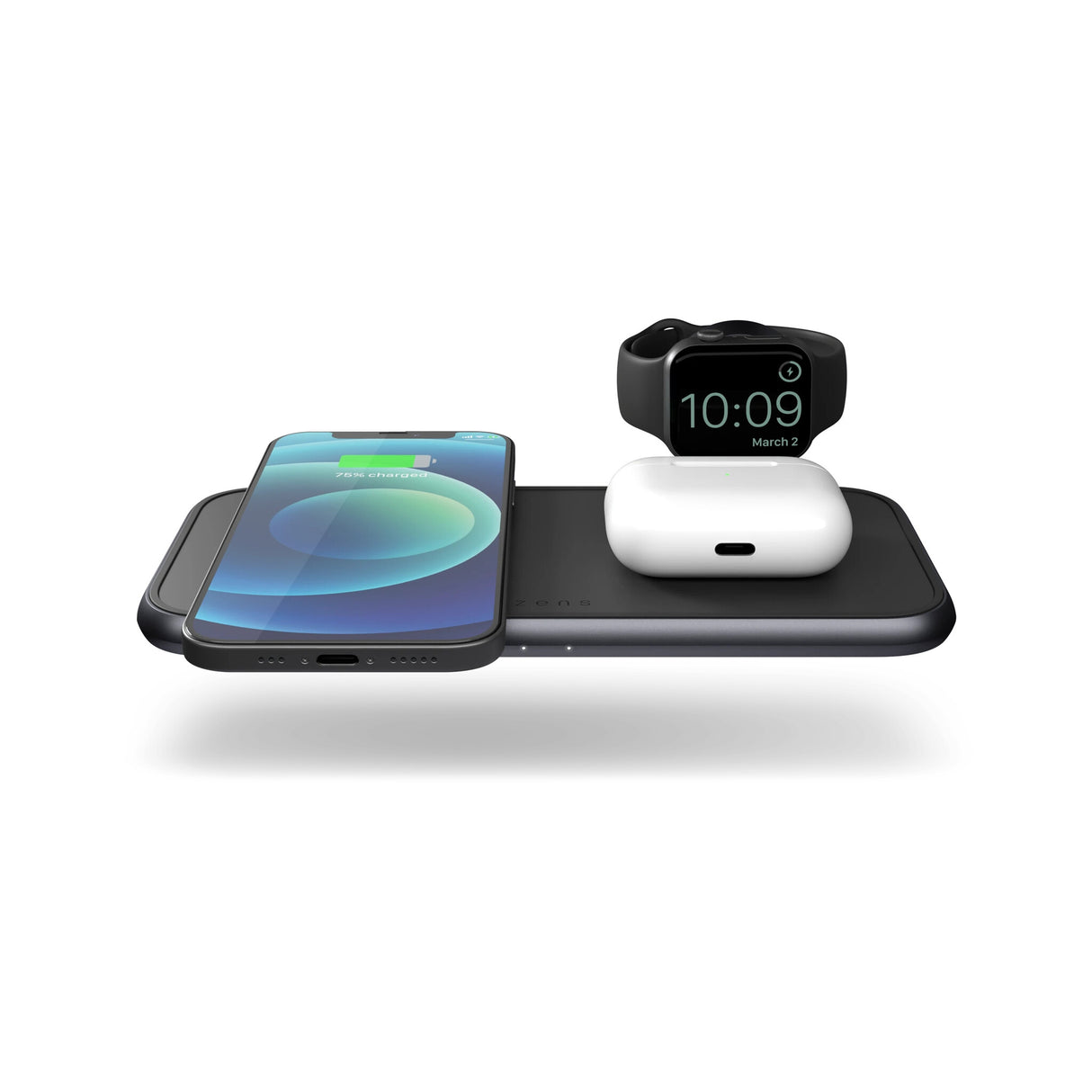 ZENS ZEDC14B/00 oplader til mobil enhed Hovedtelefoner, Smartphone, SmartWatch Sort USB Trådløs opladning Hurtig opladning Indendørs