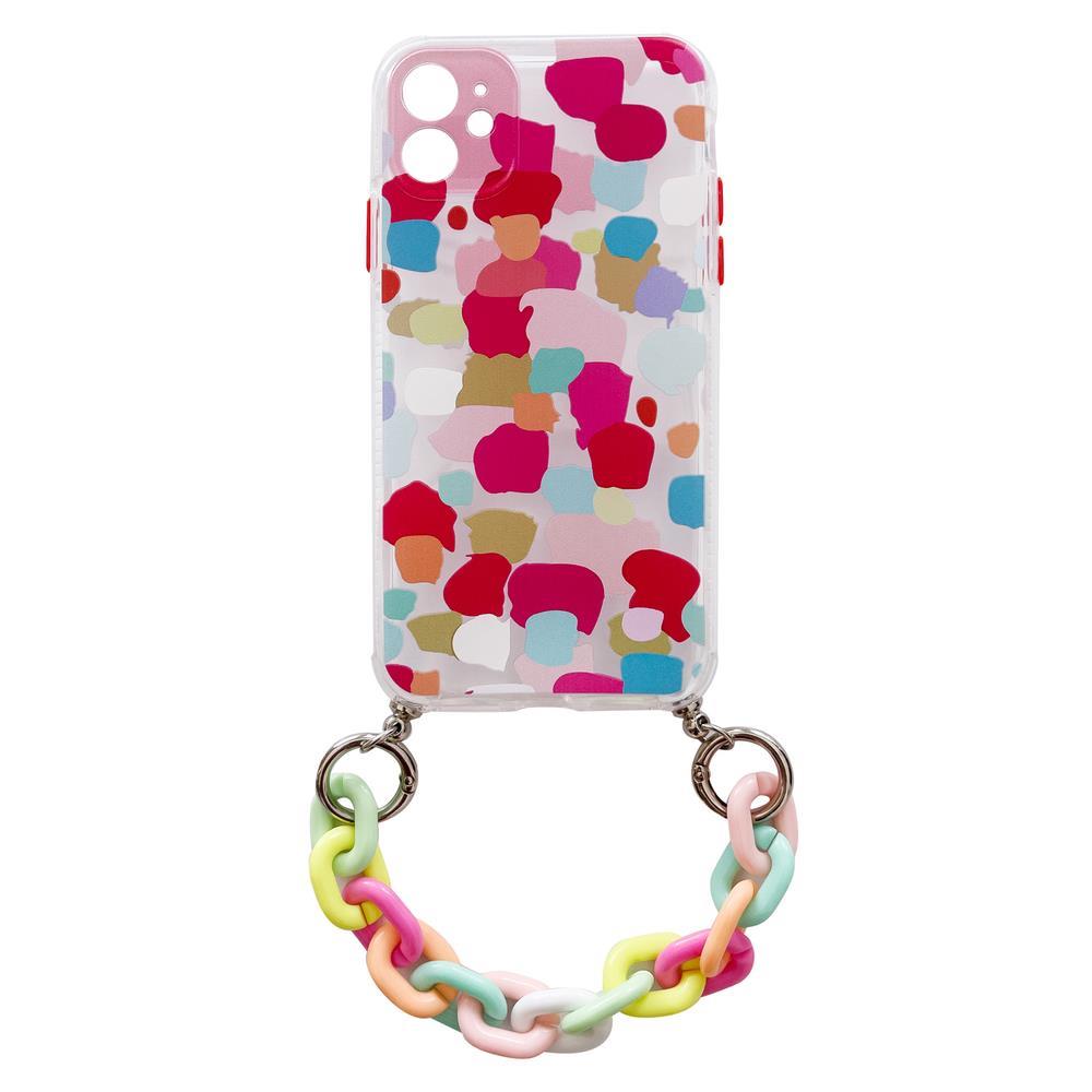 Color Chain Case gel fleksibelt elastisk case cover med en kæde hengivende til Samsung Galaxy A72 4G flerfarvet (2)