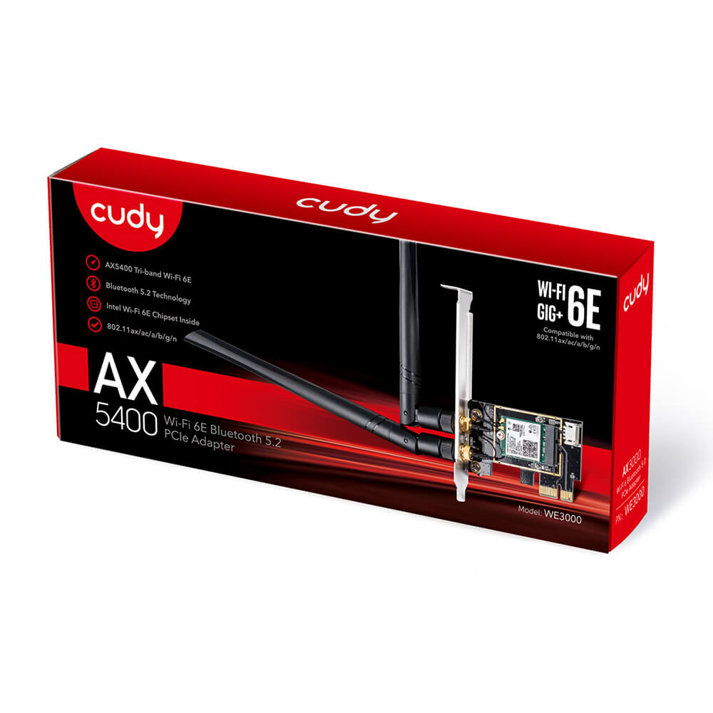 Cudy Adapter Pci E We3000 Wf6 Ax5400 1 P Low Profile