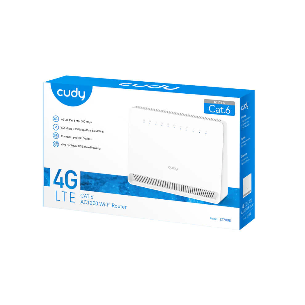 Cudy 4 G Router Lt700 E Cat6/Wf5 Ac1200 Gigabit