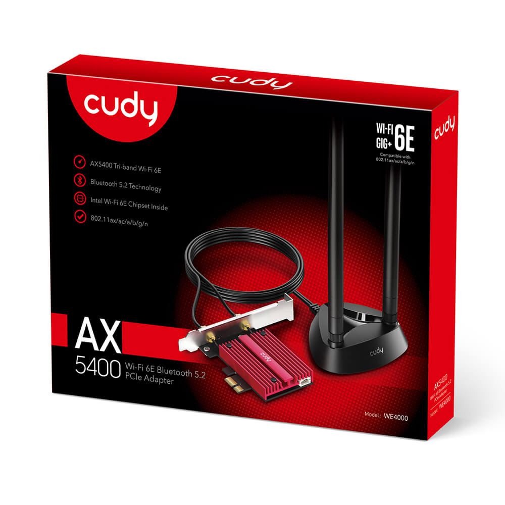 Cudy Adapter Pci E We4000 Wf6 Ax5400 1 P Low Profile