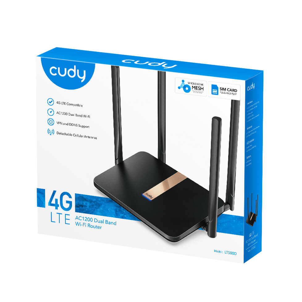Cudy 4 G Router Lt500 D Cat4/Wf5 Ac1200
