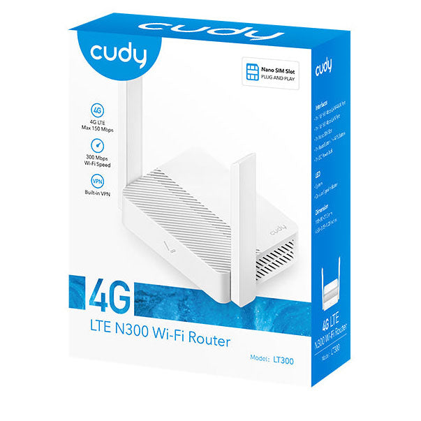 Cudy 4 G Router Lt300 Cat4/Wf4 N300 Usb C