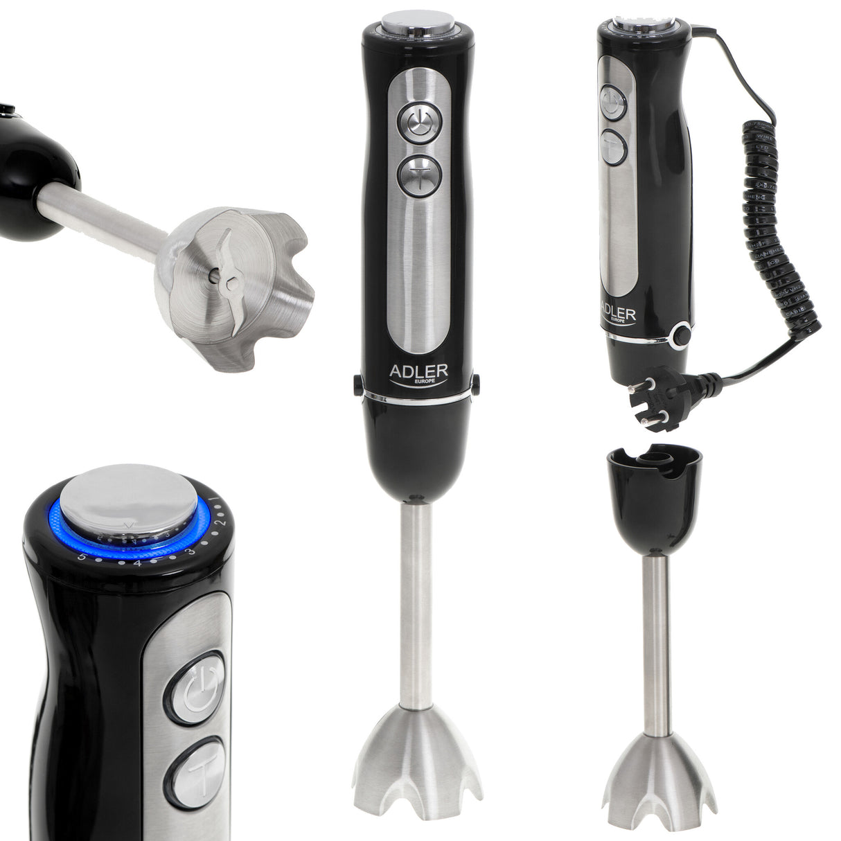 Adler AD 4625B blender Nedsænkning blender 1500 W Sort
