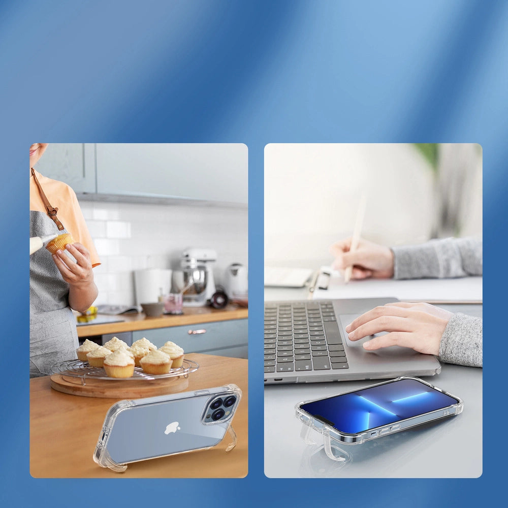 Joyroom Defender Series case til iPhone 13 robust hus med kroge kickstand gennemsigtig (JR-BP954)