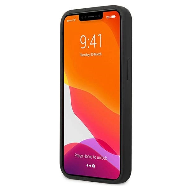 AMG AMHCP13SDOLBK iPhone 13 mini 5,4" sort/sort hårdkasse læder Hot Stamped