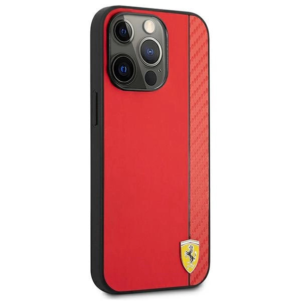 Ferrari FESAXHCP13XRE iPhone 13 Pro Max 6.7" red/red hardcase On Track Carbon Stripe