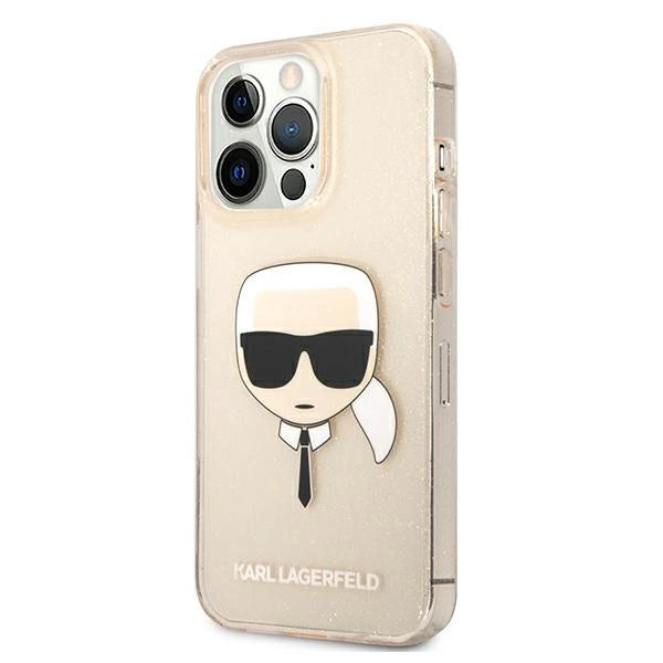 Karl Lagerfeld Glitter Karl's Head Case for iPhone 13 Pro / iPhone 13 - Gold