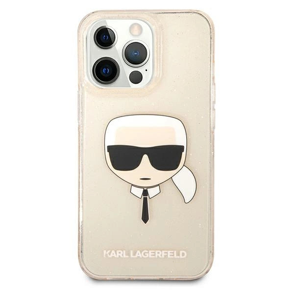 Karl Lagerfeld Glitter Karl's Head Case for iPhone 13 Pro / iPhone 13 - Gold