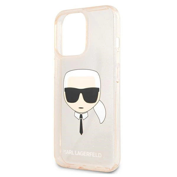 Karl Lagerfeld Glitter Karl's Head Case for iPhone 13 Pro / iPhone 13 - Gold