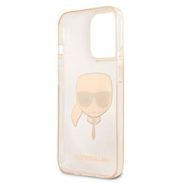 Karl Lagerfeld Glitter Karl's Head Case for iPhone 13 Pro / iPhone 13 - Gold