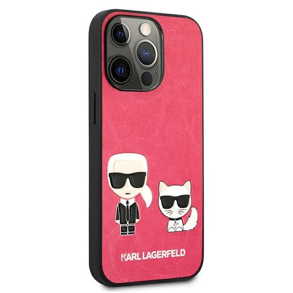 Karl Lagerfeld Ikonik Karl&Choupette Case for iPhone 13 Pro / iPhone 13 - Fuchsia