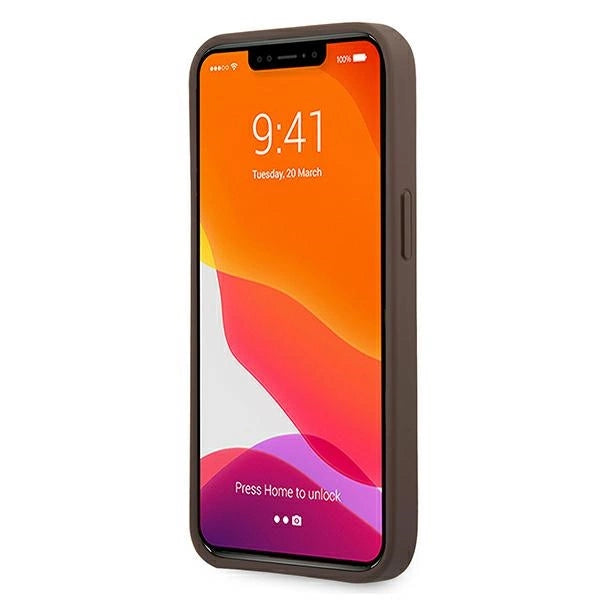 Guess 4G Big Metal Logo Case for iPhone 13 - Brown