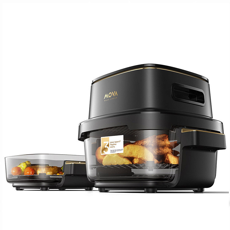 MOVA AF20 PRO frituregryde Enkelt 4 L Enkeltstående 1700 W Varmluftsteger Sort, Guld