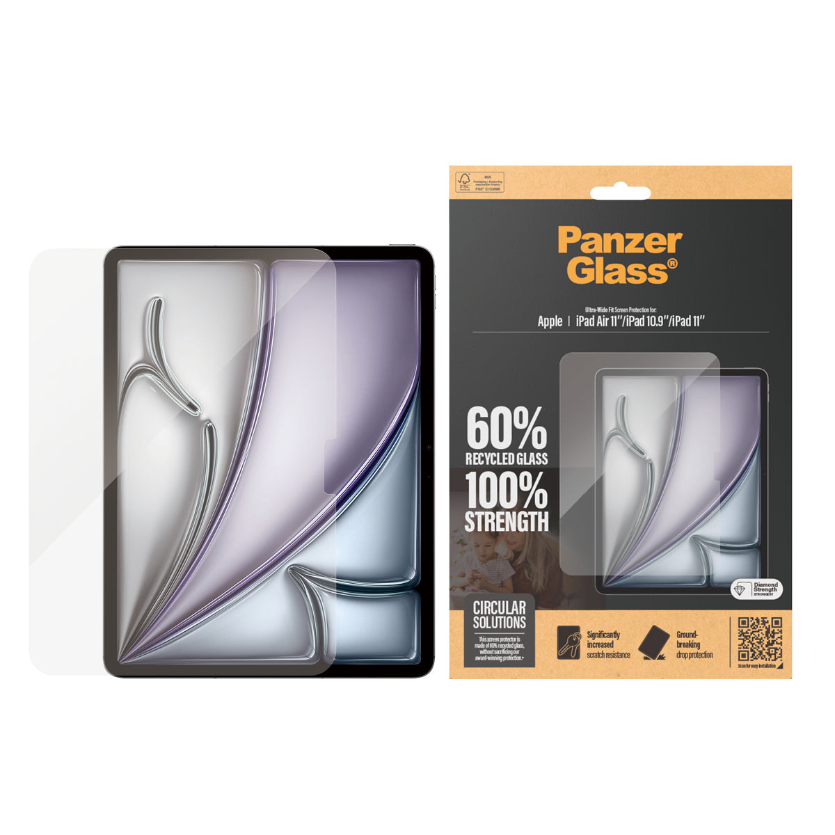 PanzerGlass Screen Protector iPad Air 11"(2024-2025) / iPad 10.9"(2022) / iPad 11"(2025) - Ultra-Wide Fit