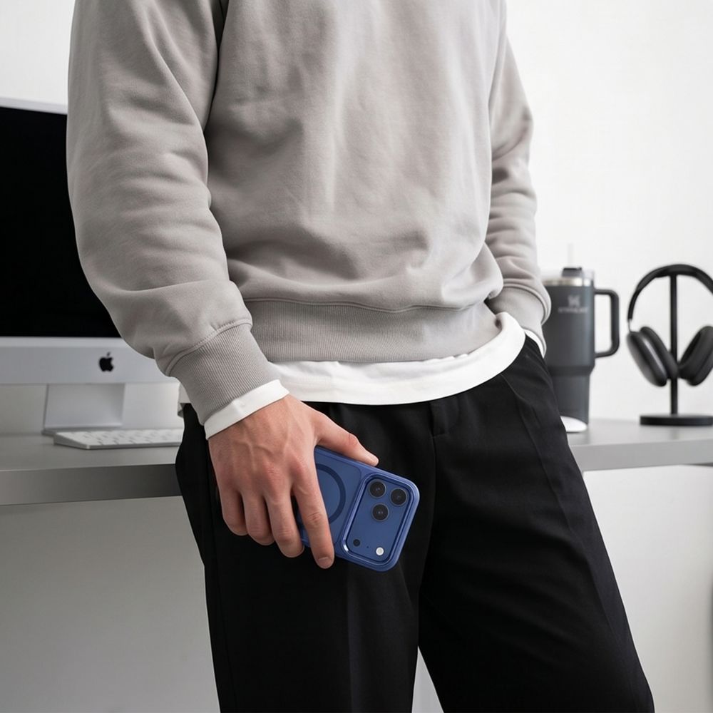 Tech Protect Magmat Magsafe Cc Iphone 17 Pro Max / 18 Pro Max Dyb Blå/Klar