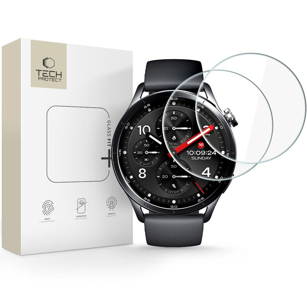 Hærdet Glas Tech Protect Glass Fit+ 2 Pack Xiaomi Watch S5 (46 Mm) Klar