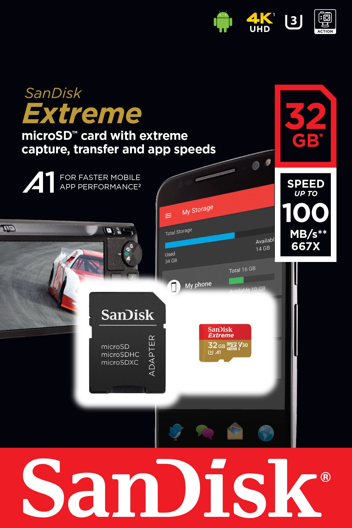 SanDisk Extreme 32 GB MicroSDHC UHS-I Klasse 10