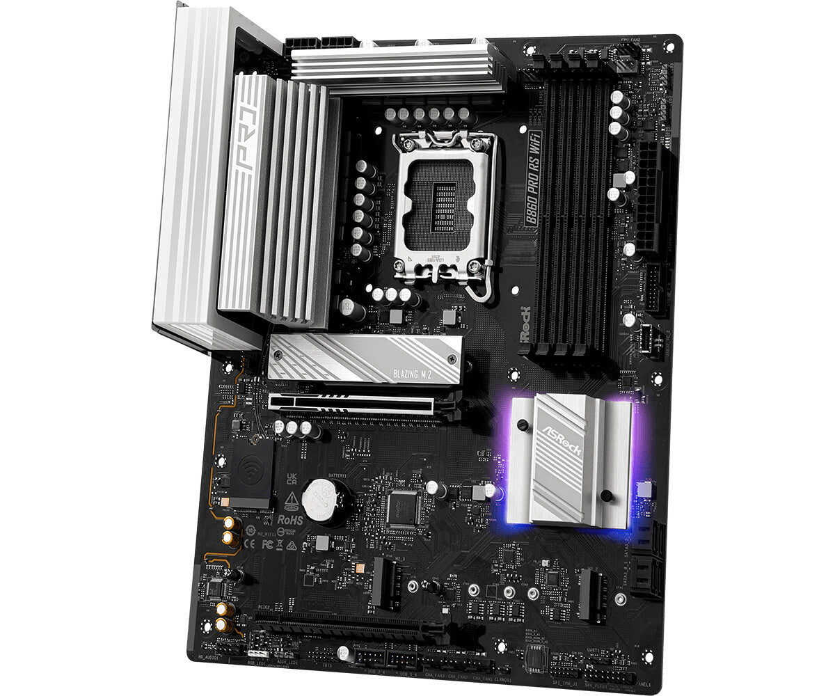 ASRock B860 PRO RS WIFI | Processor family Intel | Processor socket LGA1851 | DDR5 | Supported hard disk drive interfaces SATA