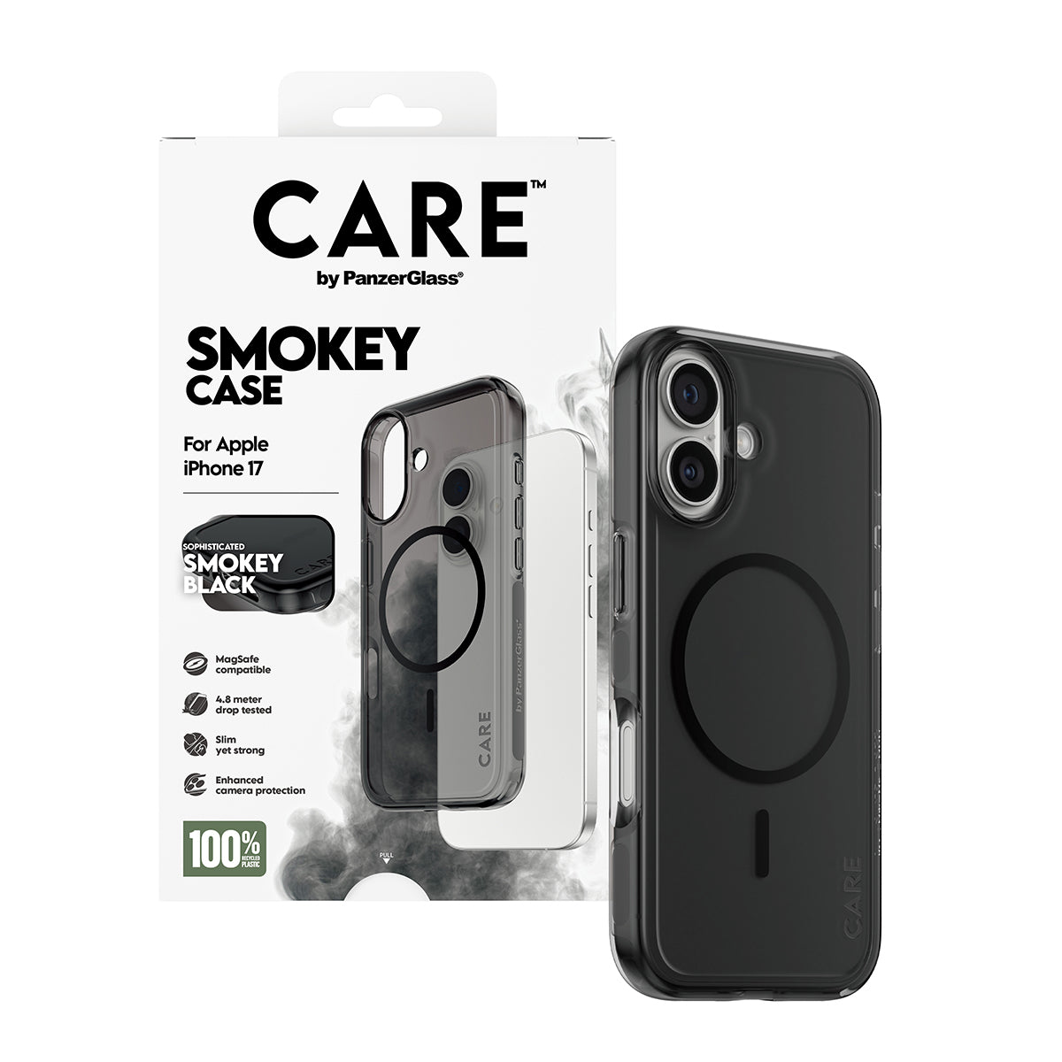 PanzerGlass CARE™ by ® Smokey Case m. Sort MagSafe iPhone 17