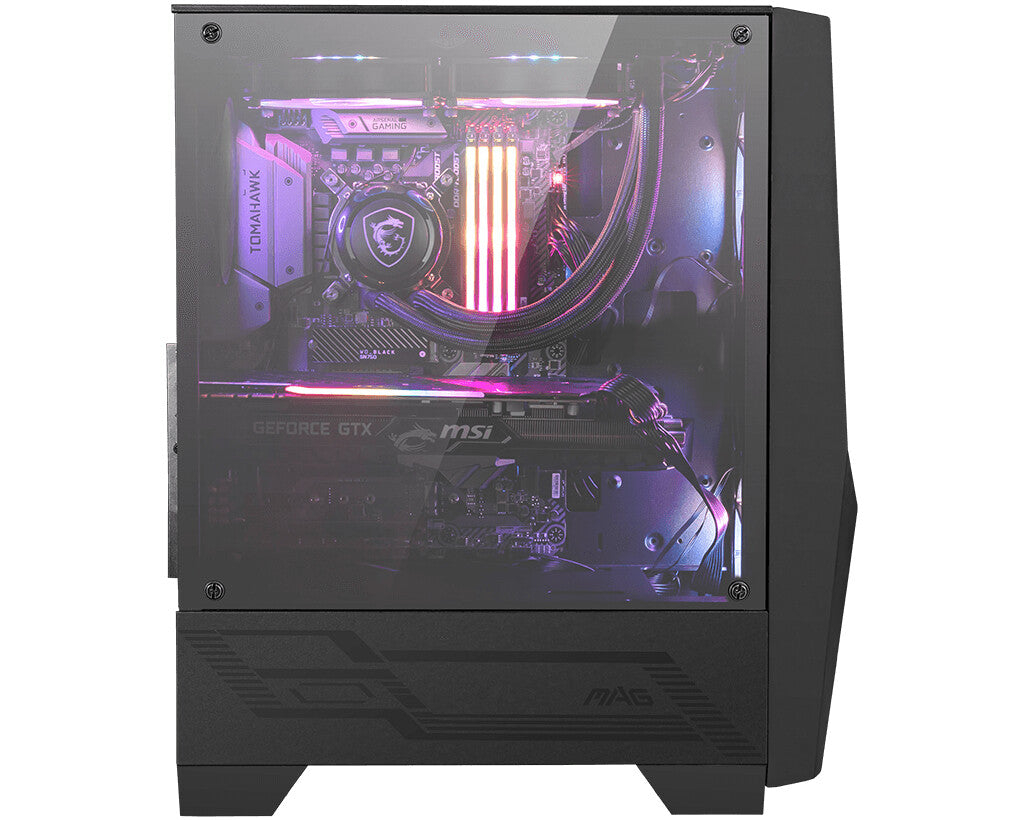 MSI MAG FORGE 100R computeretui Midi Tower Sort, Transparent