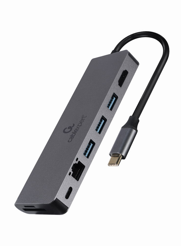 Gembird A-CM-COMBO5-05 interface hub USB 3.2 Gen 1 (3.1 Gen 1) Type-C 5000 Mbit/s Grå