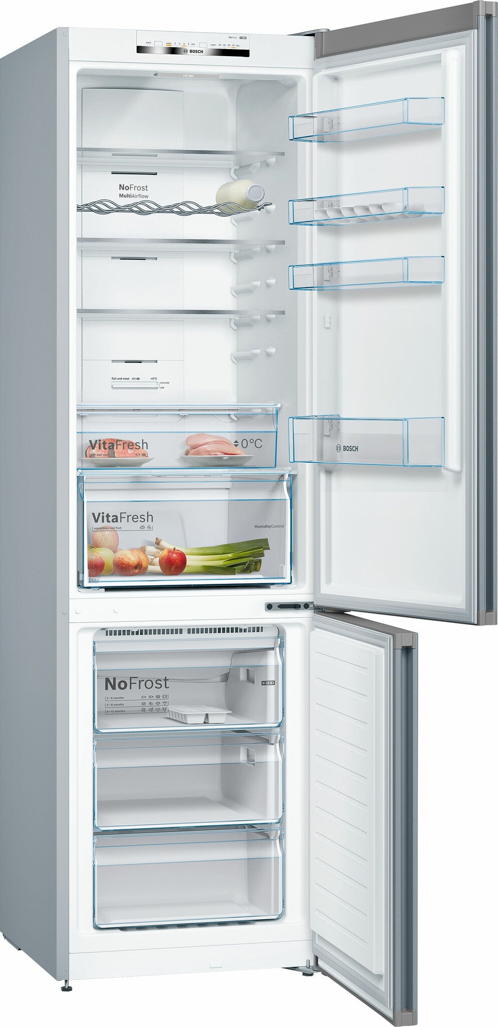 Bosch Serie 4 KGN39VLEB køle-/fryseskab Fritstående 368 L Rustfrit stål
