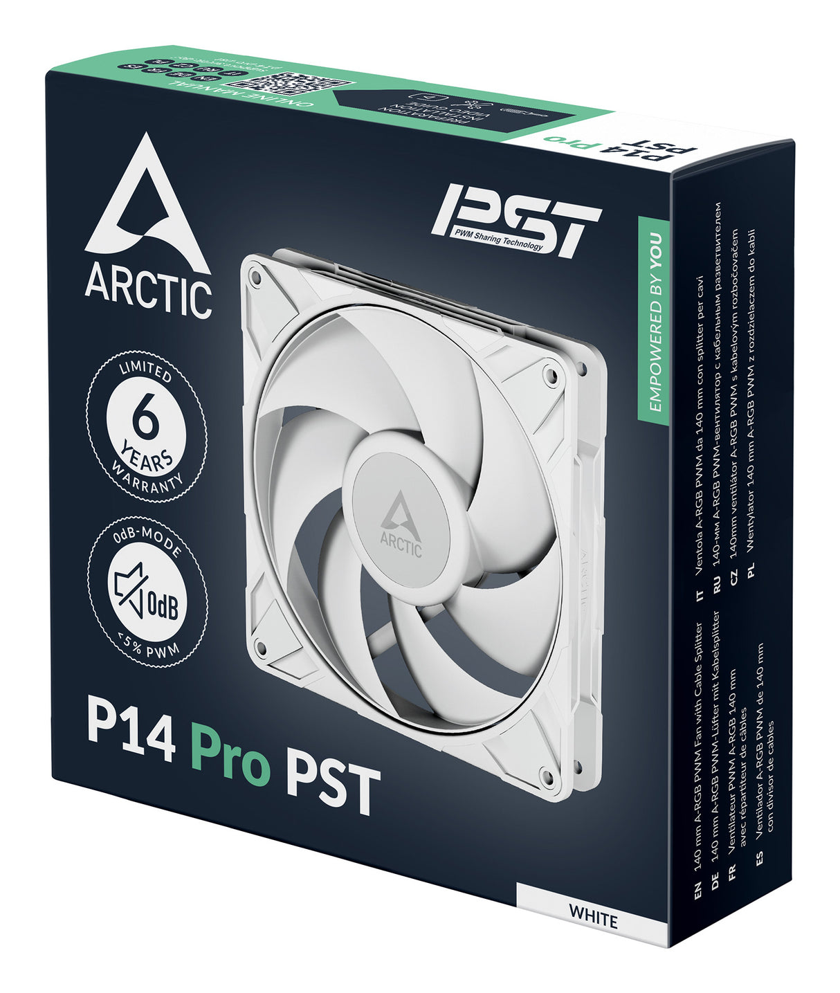 ARCTIC P14 Pro PST Computerkabinet Ventilator 14 cm Hvid 1 stk