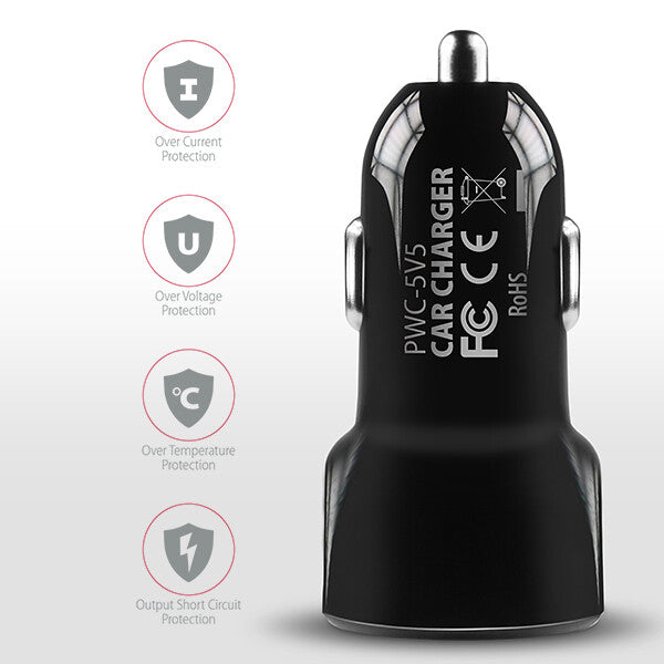 Axagon PWC-5V5 oplader til mobil enhed Mobiltelefon, Smartphone, Tablet, Universel Sort Cigartænder Hurtig opladning Automatisk