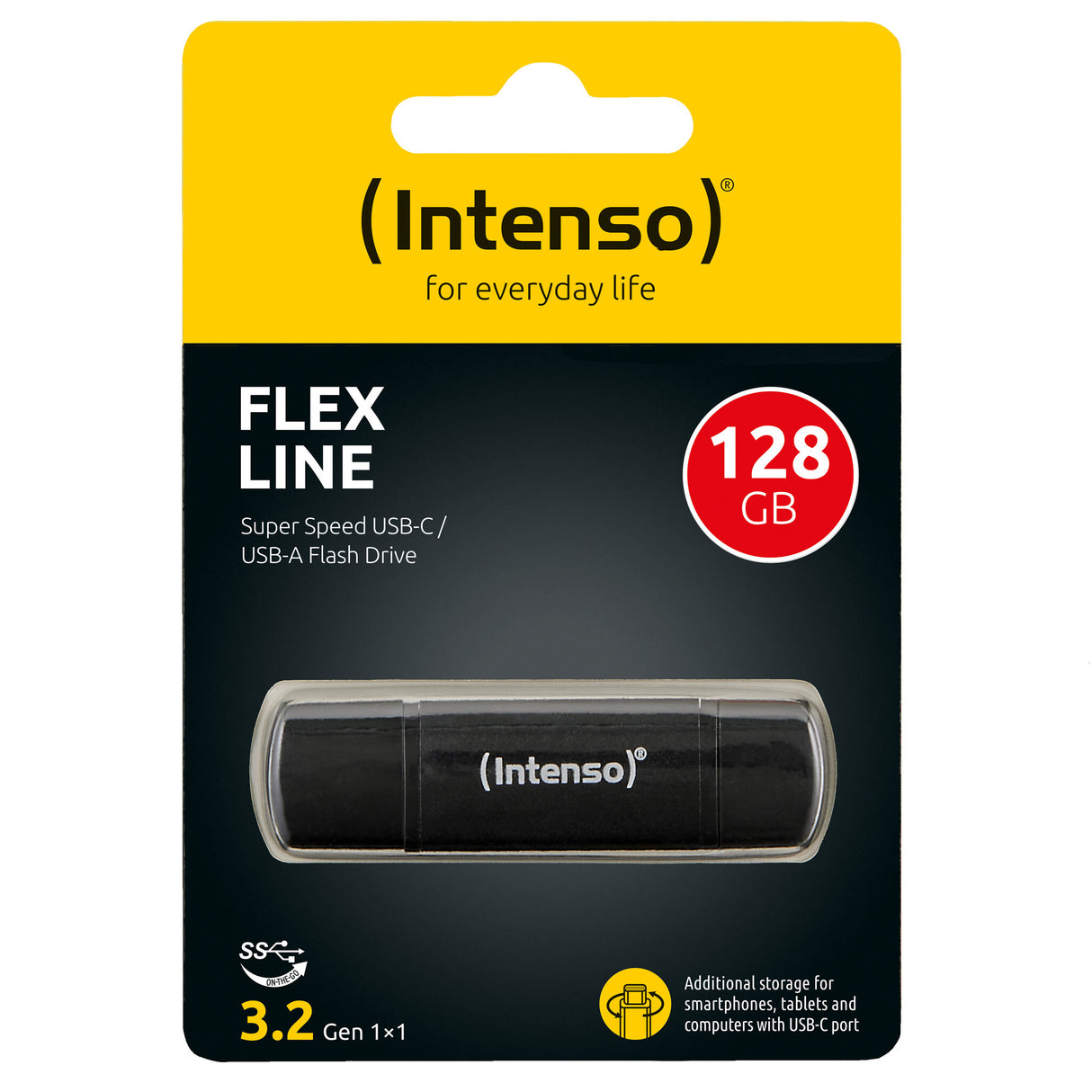 Intenso 3544491 USB-nøgle 128 GB USB Type-A / USB Type-C 3.2 Gen 1 (3.1 Gen 1) Sort