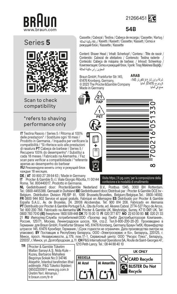 Braun Series 5 54 B Barberingshoved