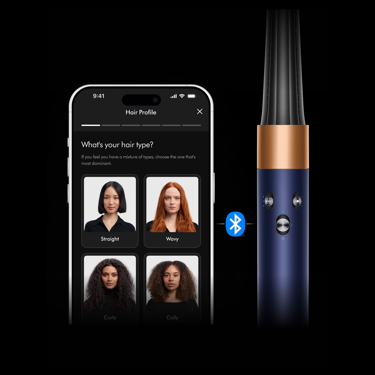 Dyson Airwrap I.D. Curly + Coily Multi-Style Complete Long Styler og Dryer HS08 Prussian Blue/Copper EU 107451-01