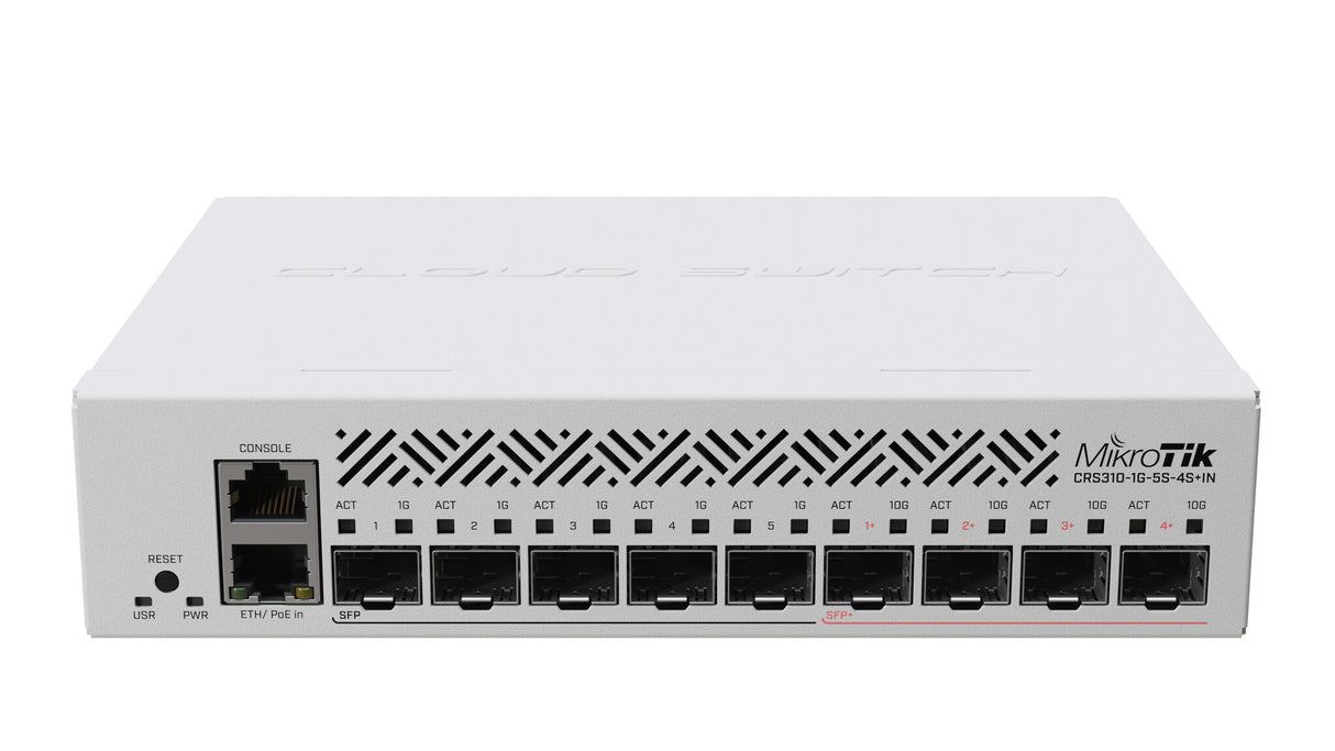 Mikrotik CRS310-1G-5S-4S+IN netværksswitch Administreret L3 Strøm over Ethernet (PoE) 1U