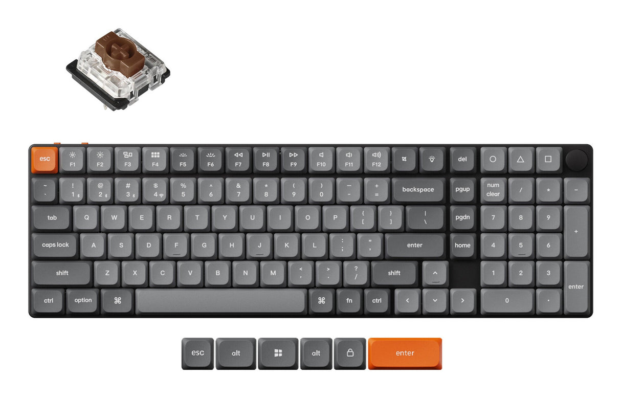 Keychron K17 Max QMK tastatur Universel USB + RF Wireless + Bluetooth Engelsk Sort