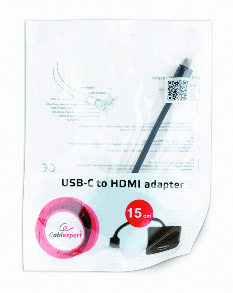 Gembird A-CM-HDMIF-01 USB grafisk adapter 3840 x 2160 pixel Sort