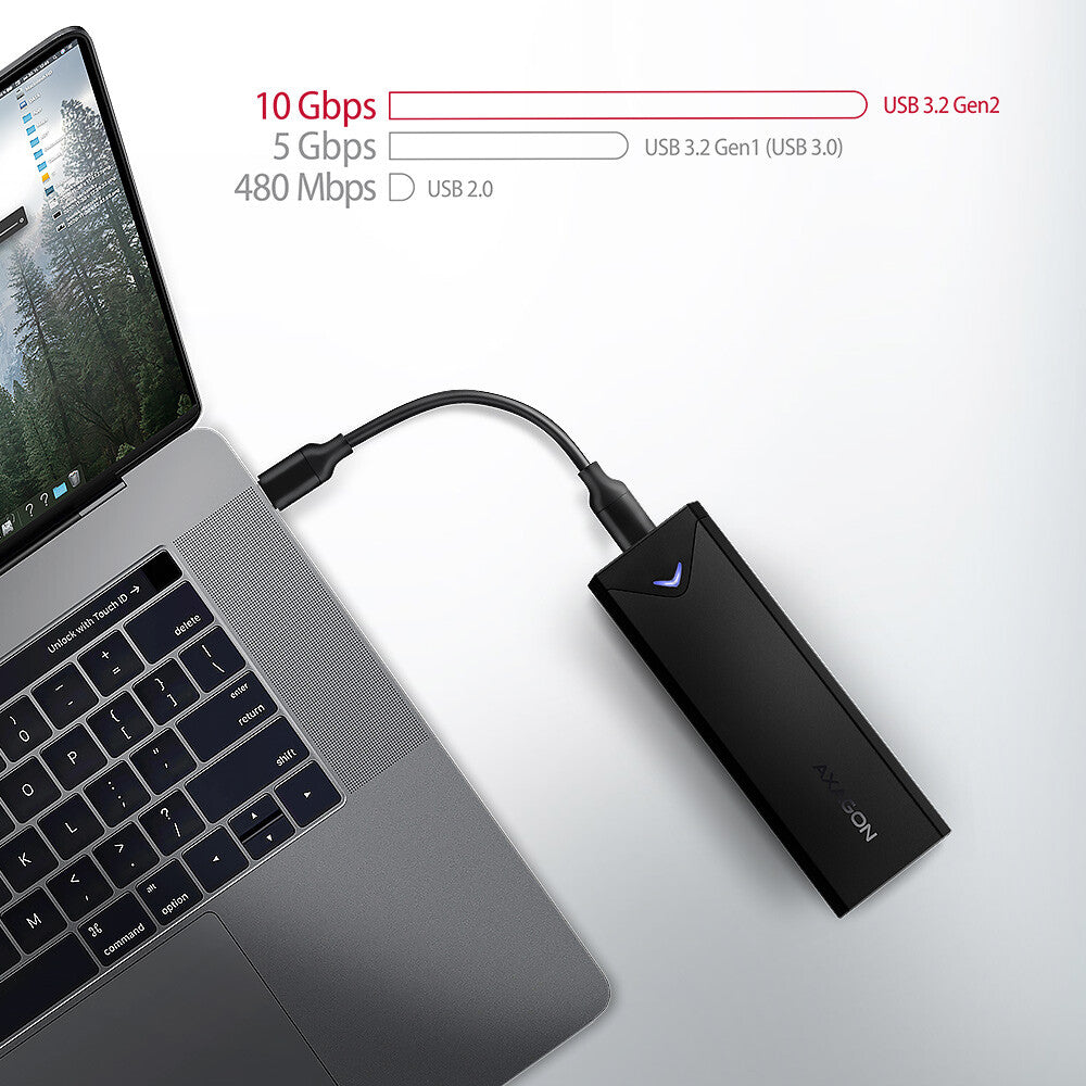 Axagon EEM2-UB2 drevkabinet SSD kabinet Sort M.2