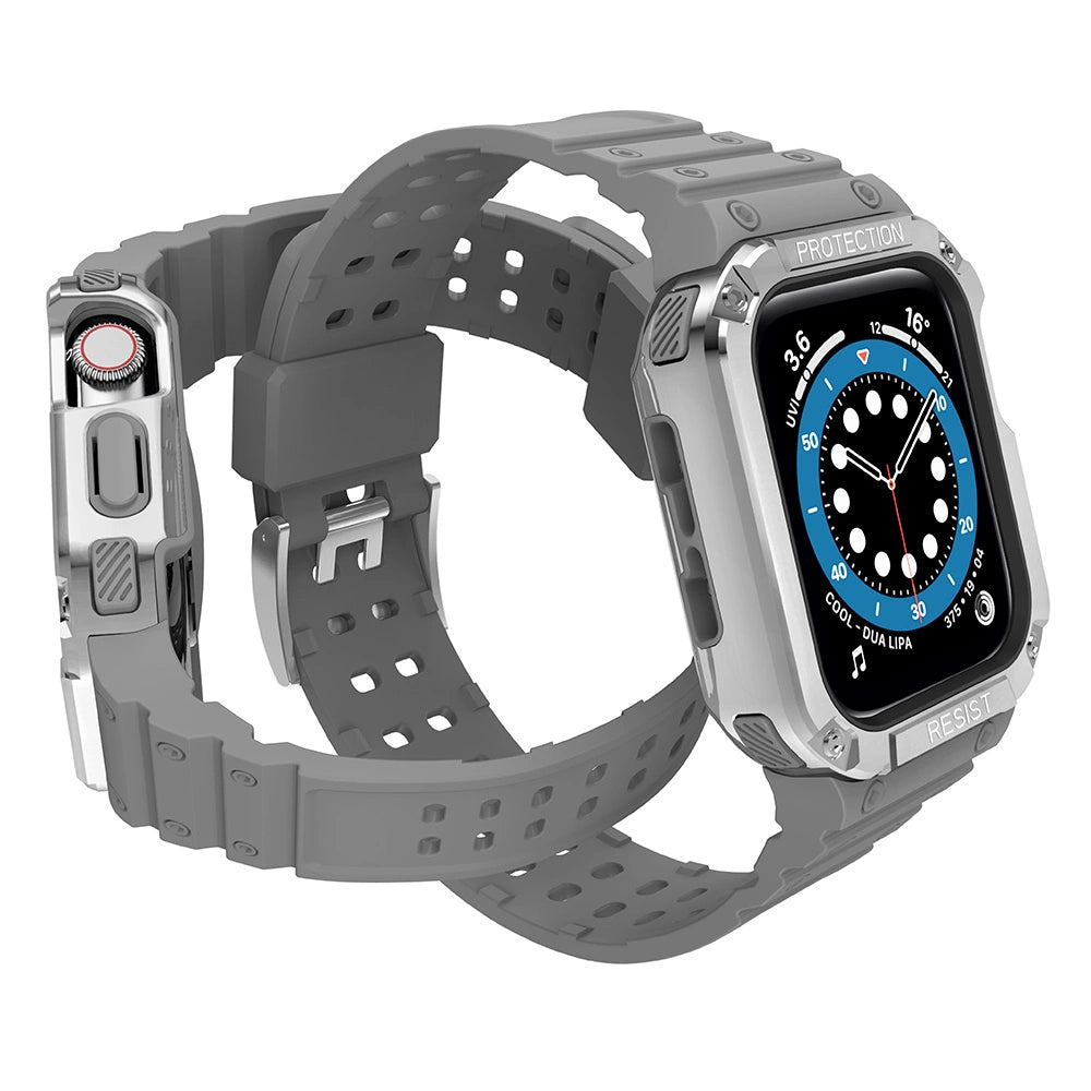 Beskyttelse Strap Band til Apple Watch 38/40/41mm Armored Case Strap - Gray, Silver