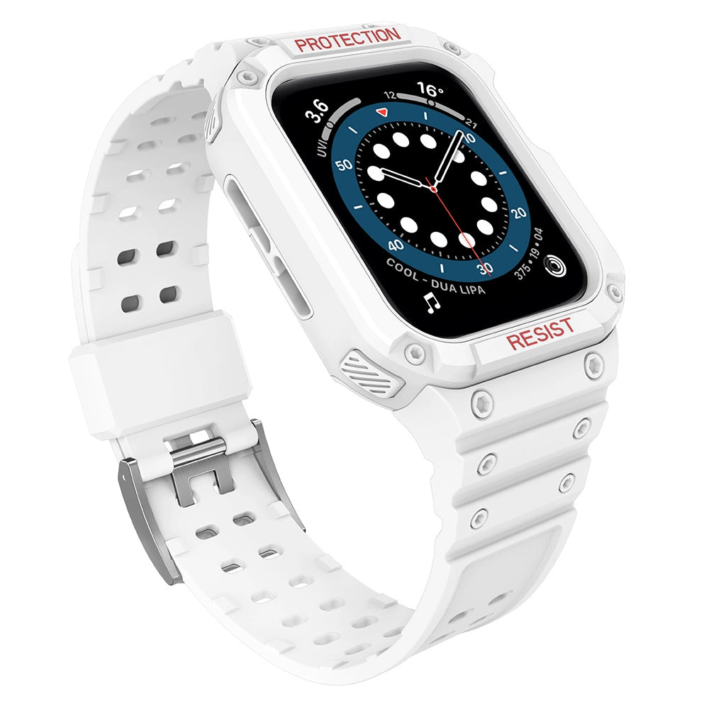 Beskyttelsesrem til Apple Watch 42/44/45 mm pansret bagrem - hvidt