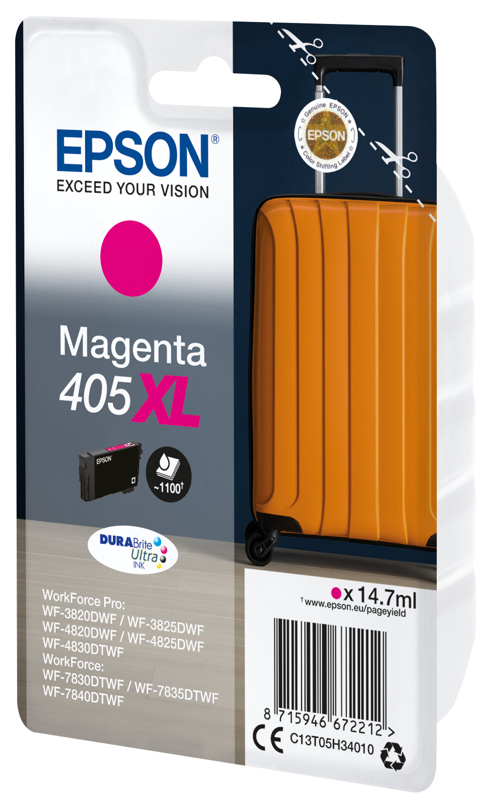Epson 405XL DURABrite Ultra Ink blækpatron 1 stk Original Højt (XL) udbytte Magenta