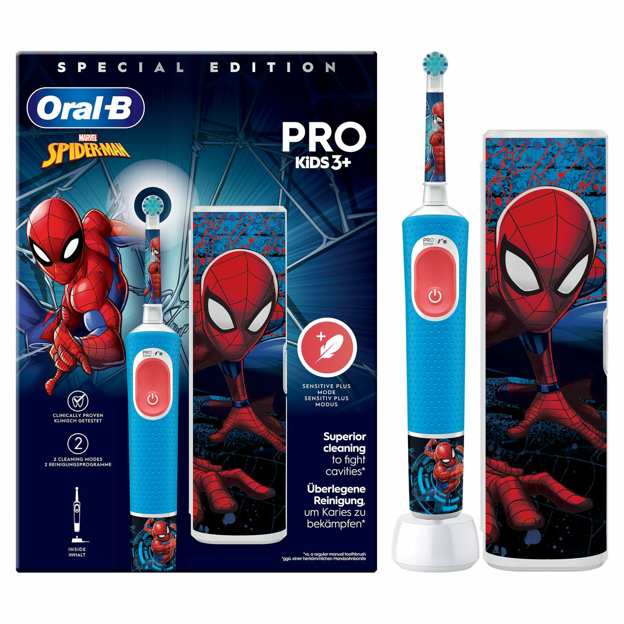 Oral-B Vitality Pro Kids 3+ med Etui Elektrisk tandbørste Spider-Man