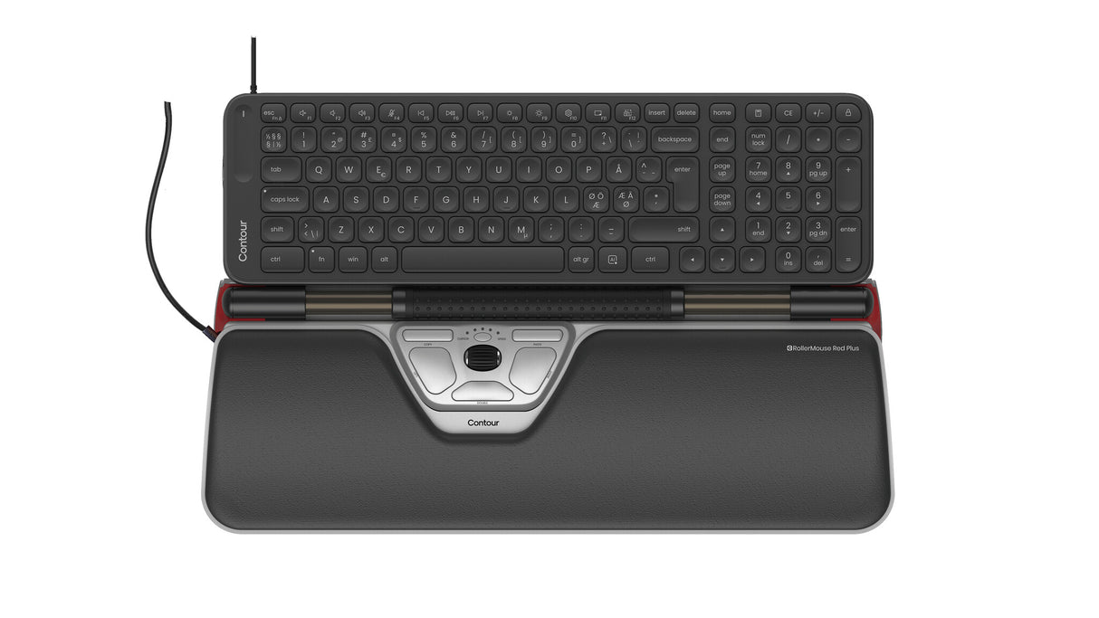 Contour Design Contour RollerMouse Red Plus & Balance Mid-Size Keyboard Combo, Wired, Pan Nordic