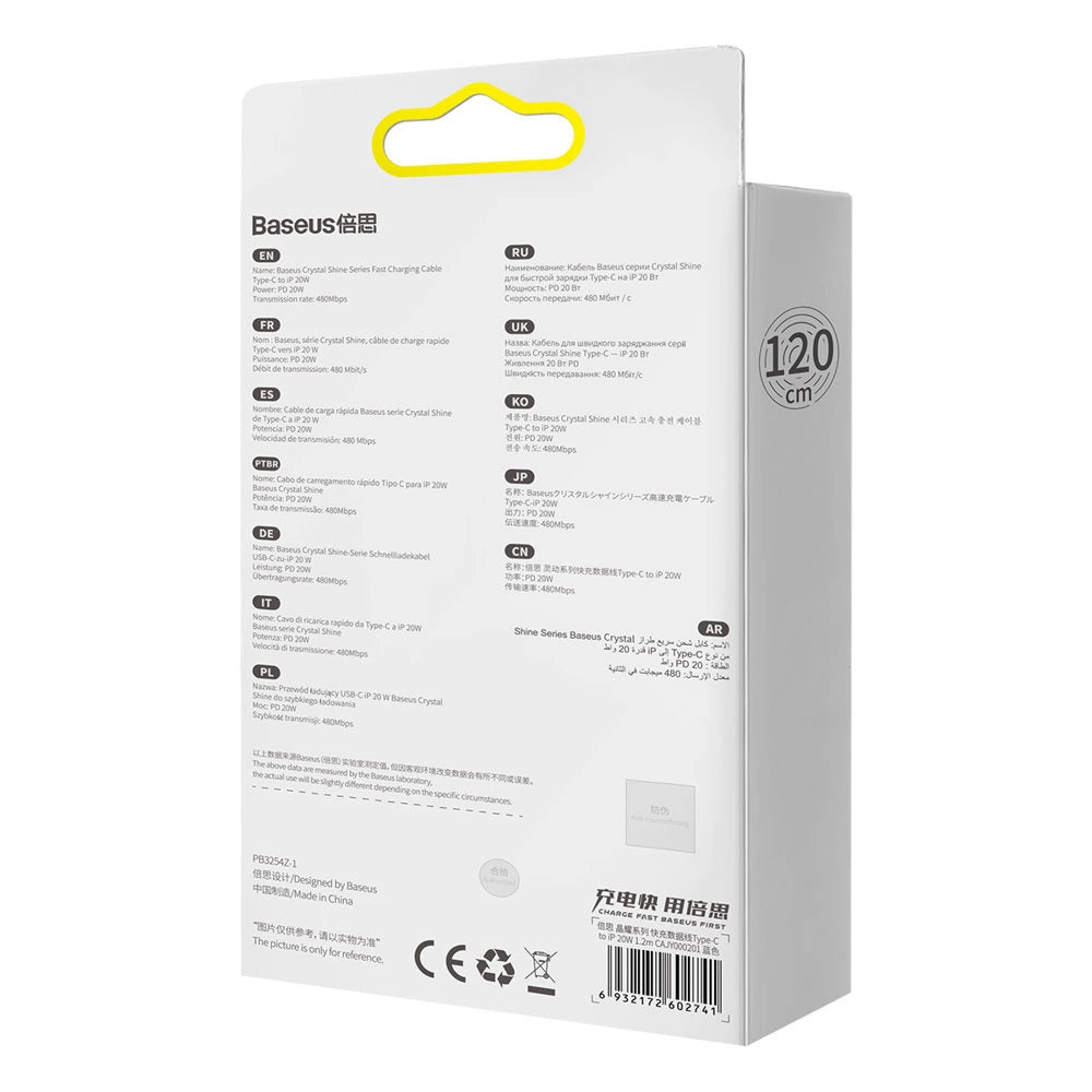 Baseus CAJY000203 Lightning - USB-C PD kabel 20W 480Mb/s 1.2m - blå