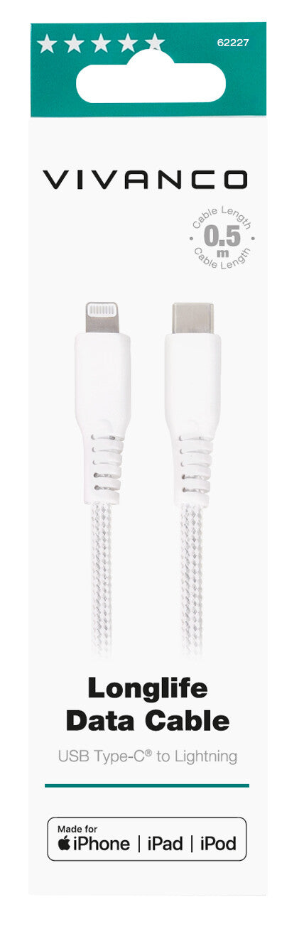 Vivanco LongLife 0,5 m Hvid