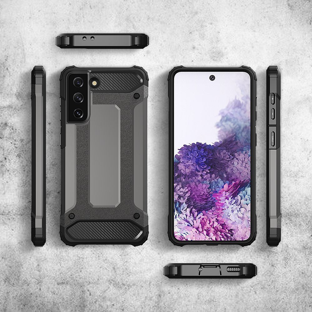Hybrid Armor Case Tough Rugged Cover til Samsung Galaxy S22+ (S22 Plus) sort
