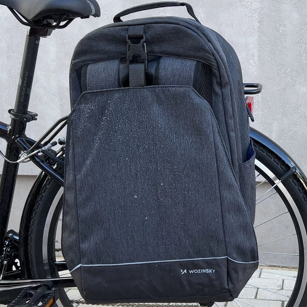 Wozinsky cykel bager taske, cykel rygsæk med ramme, 2in1, 40l, sort (WBB33BK)