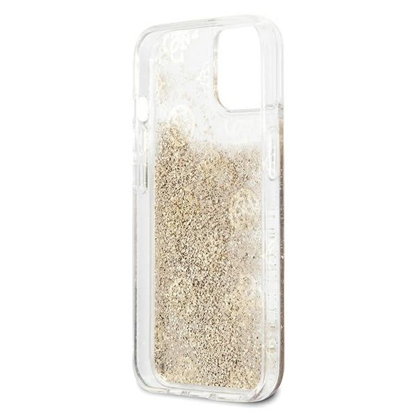 Guess GUHCP13SLGPEGO iPhone 13 mini 5.4" gold/gold hardcase Peony Liquid Glitter
