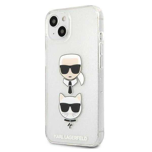 Karl Lagerfeld Glitter Karl's & Choupette Head case for iPhone 13 mini - silver