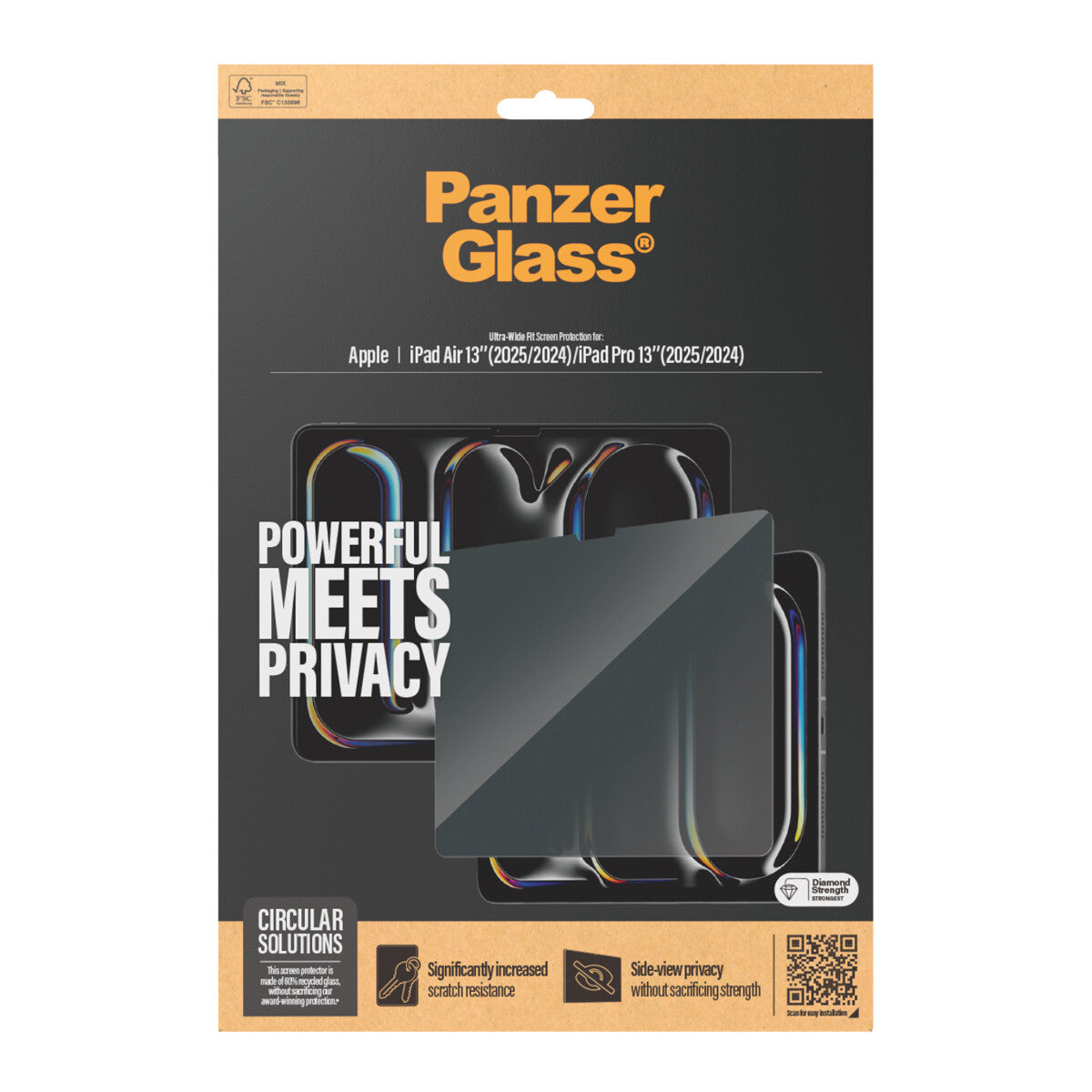 PanzerGlass ® 2-Way Privacy Skærmbeskyttelse iPad Air 13'' (2024-2025) | iPad Pro 13'' (2024-2025) | Ultra-Wide Fit