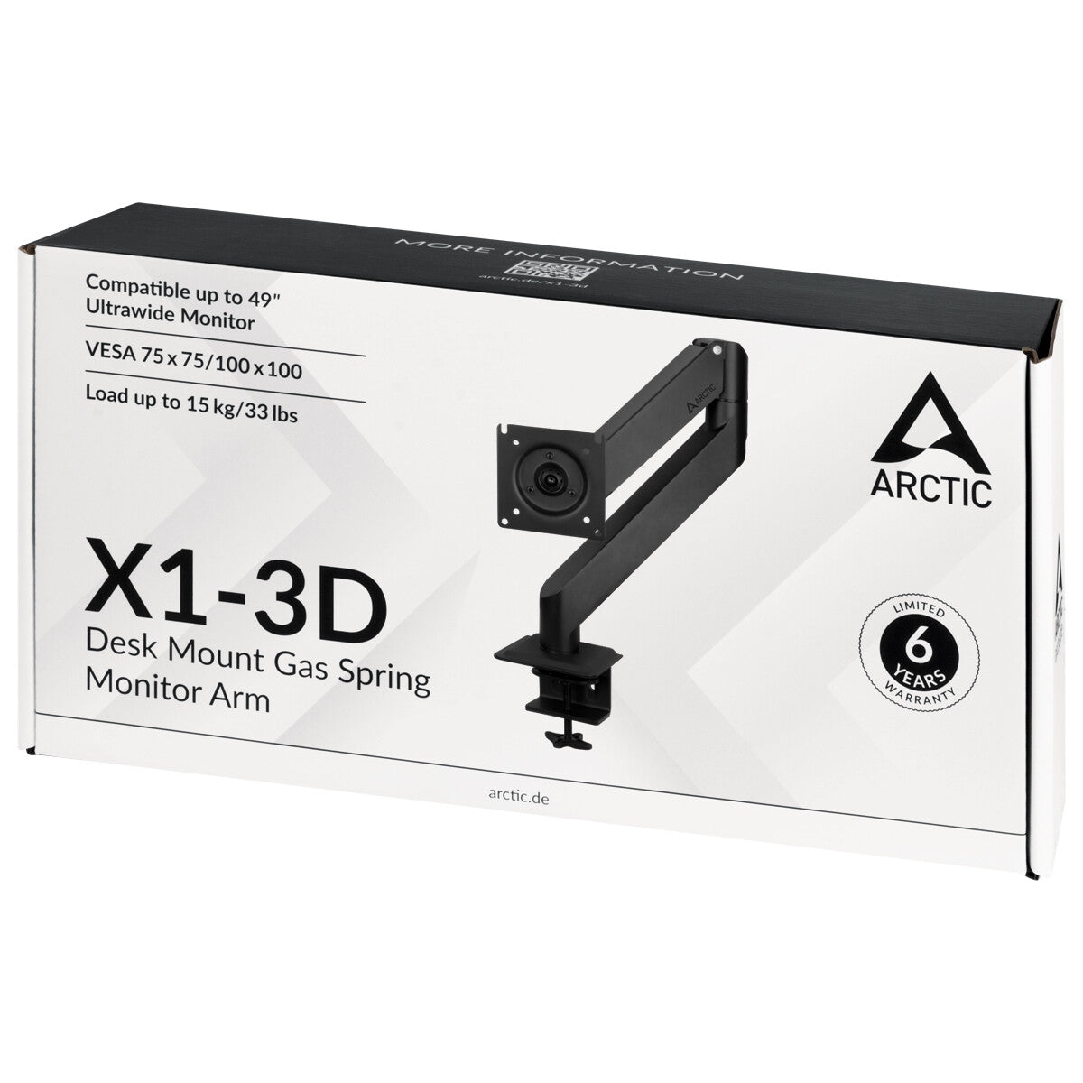ARCTIC X1-3D 109,2 cm (43") Skrivebord Sort