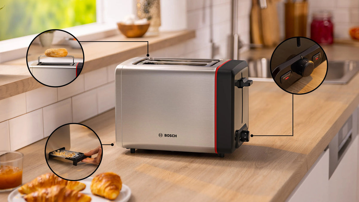 Bosch TAT5M420 brødrister 2 skive(r) 970 W Rustfrit stål